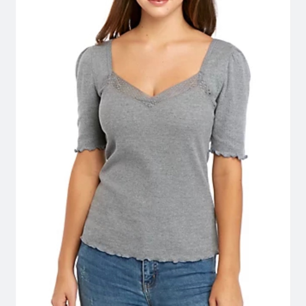 Free People Margaux Top Grey